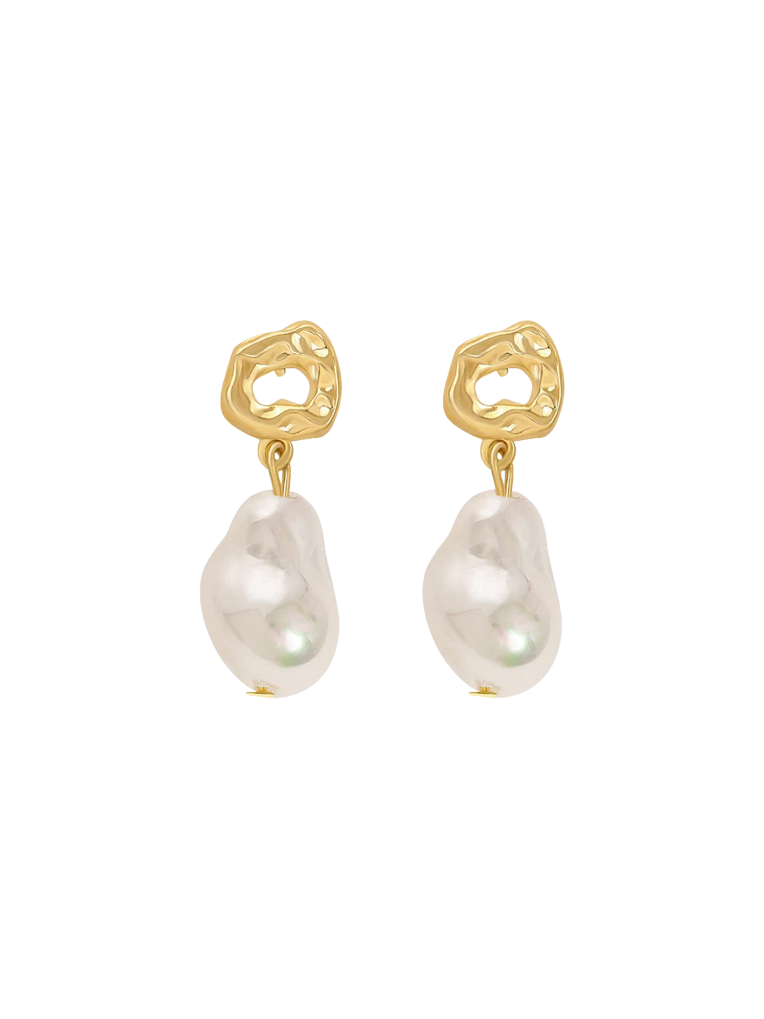 Pendientes con diseño de perlas barrocas dorado